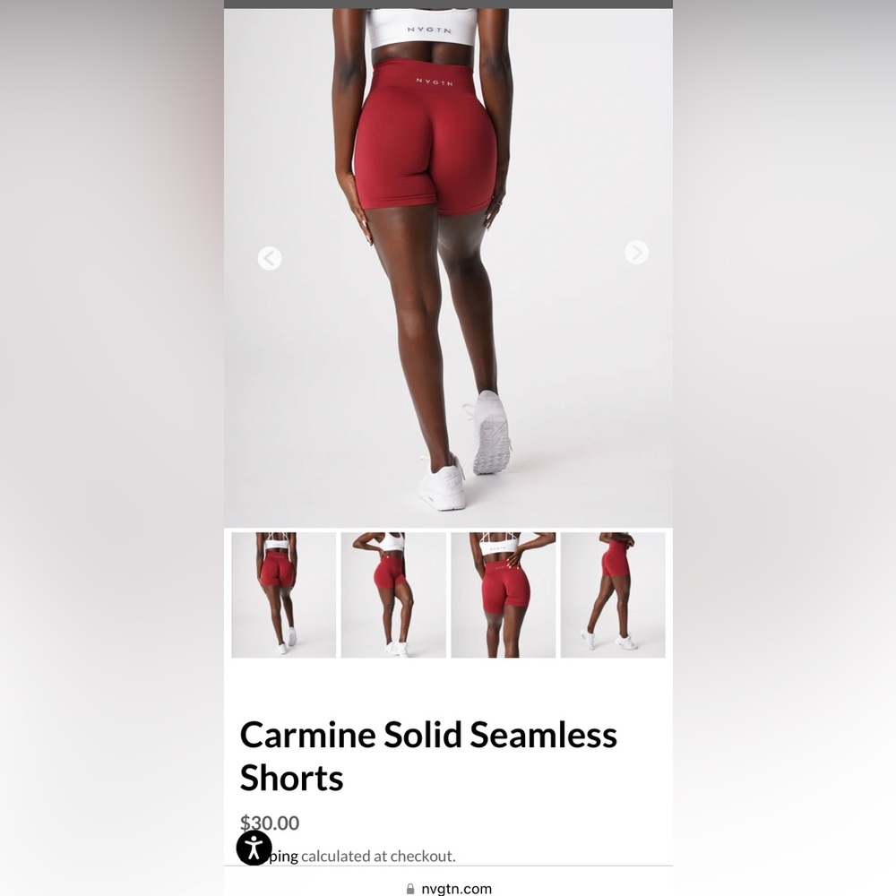 Size small NVGTN carmine solid shorts